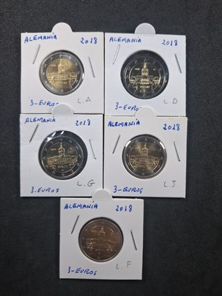 Alemania 2€ 2019 - 5 monedas diferentes