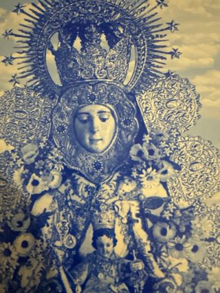 Virgen del Rocío Cerámica Azul