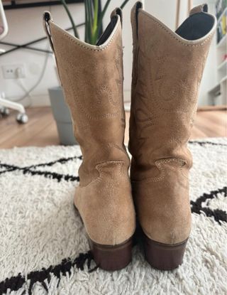 Botines de ante beige