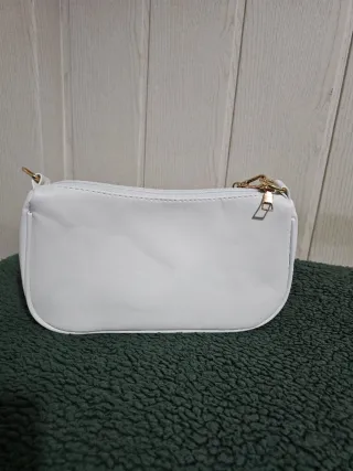 Bolso de mano/hombro blanco y dorado