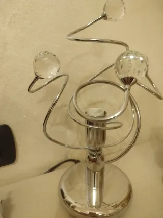 Coppia di lampade con cristallo per comodino