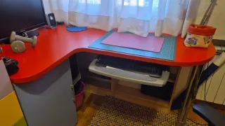 Armario juvenil y escritorio y cabecero y cama 90