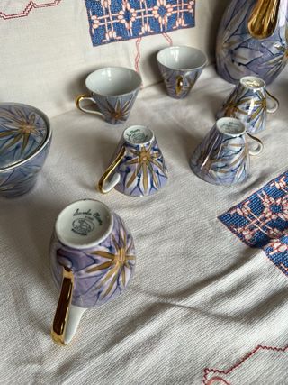 Juego de café porcelana floral