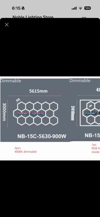 Luminaria Hexagonal LED para Parking/Detailing
