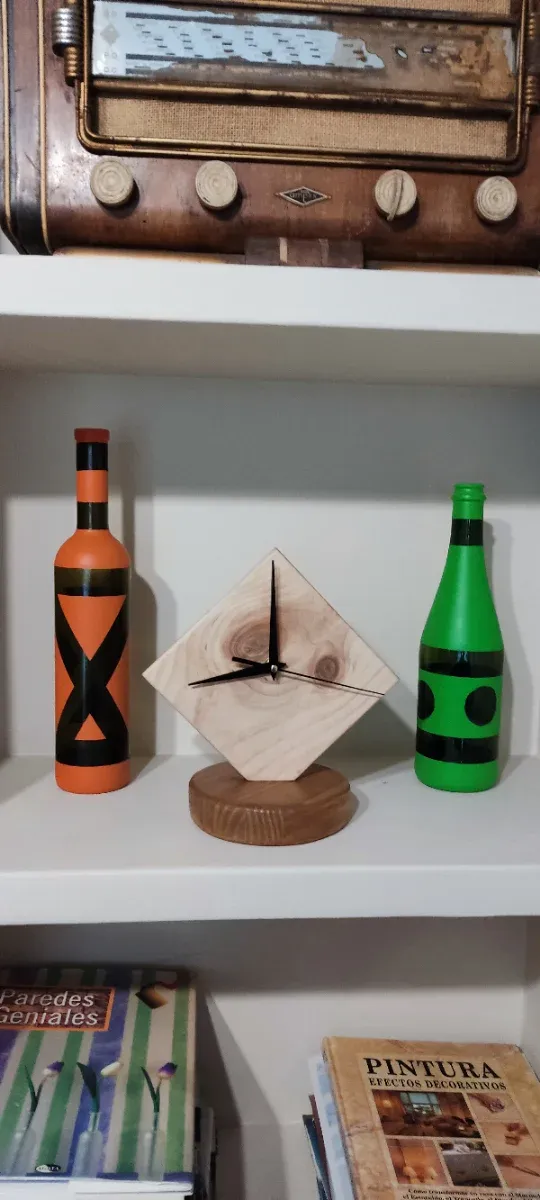 Relojes de mesa decorativo madera y pintura