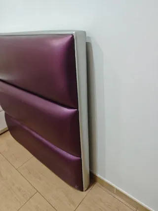 Cabecero acolchado Morado y Plata a Medida