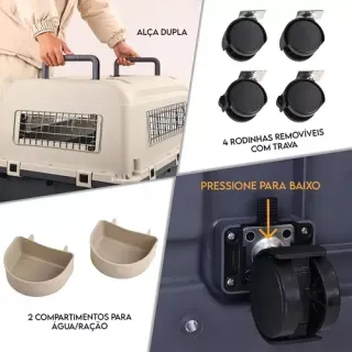 Caja Transporte Mascotas N7 Beige/Gris