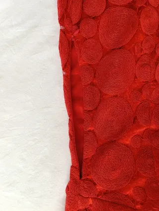 Vestido Rojo Fiesta Hombro Descubierto