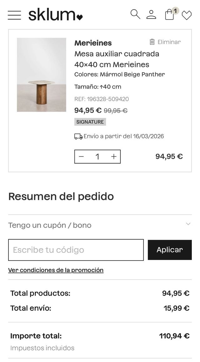 Mesa auxiliar Sklum NUEVA