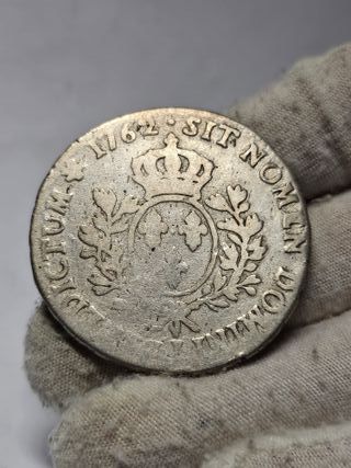 Moneda de plata 1 Ecu 1762 L de Francia Bayonne