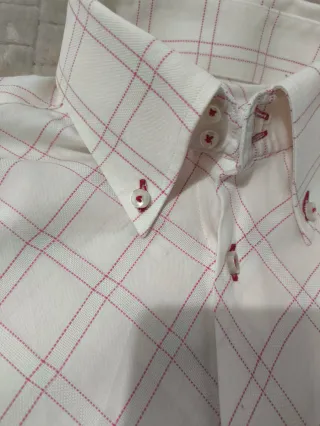 Camisa cuadros rosa y blanca Green Coast