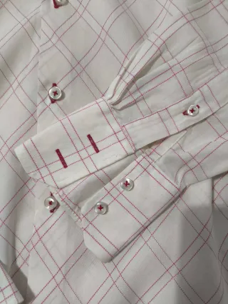 Camisa cuadros rosa y blanca Green Coast