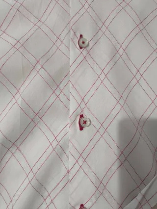 Camisa cuadros rosa y blanca Green Coast