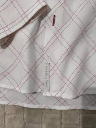 Camisa cuadros rosa y blanca Green Coast