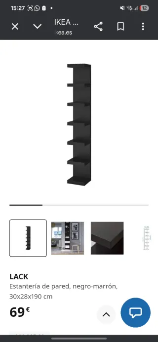 Estantería LACK IKEA negra-marrón