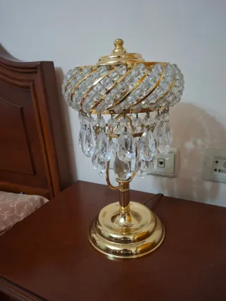 Lámpara araña cristal y 2 lámpara mesita