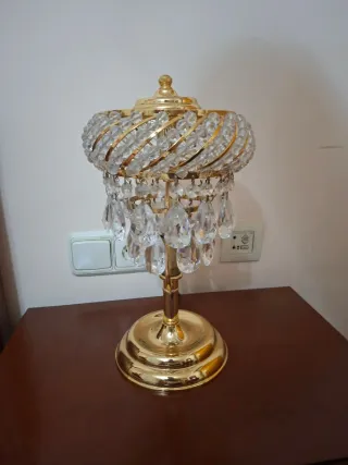 Lámpara araña cristal y 2 lámpara mesita