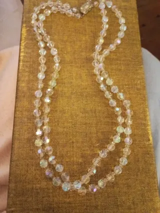 Collar doble cristal de roca antiguo