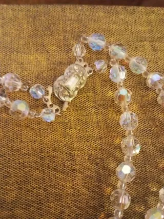 Collar doble cristal de roca antiguo