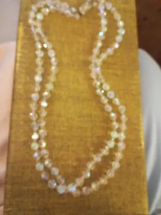 Collar doble cristal de roca antiguo