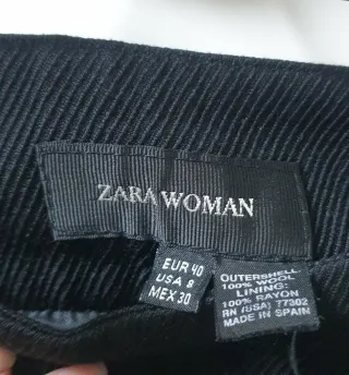 Falda Zara Negra Mujer