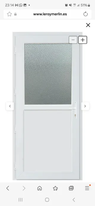 Puerta balconera de cristal