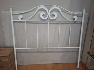 Cabecero cama matrimonio metal blanco