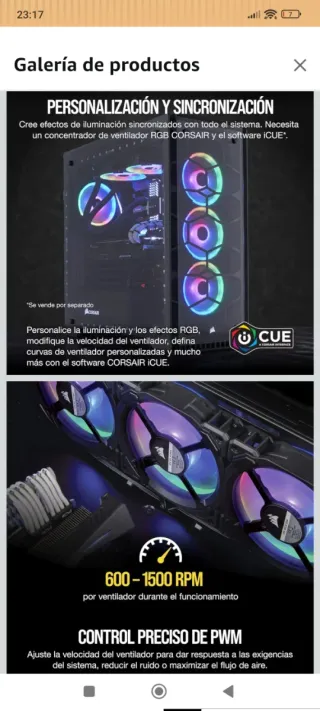 Corsair LL120 RGB Ventilador Nuevo