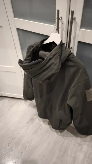 Chaqueta Softshell Airsoft Gris/Verde Talla L