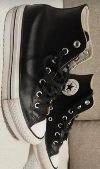 Zapatillas Converse Piel Niña Negras