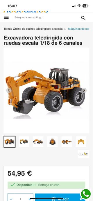 Excavadora de juguete a control remoto