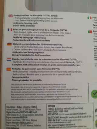 NUEVO.Protectores Pantalla Nintendo DSi XL Bigben