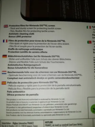NUEVO.Protectores Pantalla Nintendo DSi XL Bigben