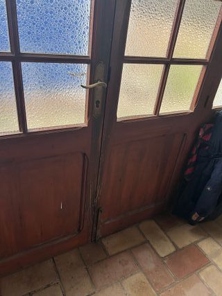 Puertas madera y cristal