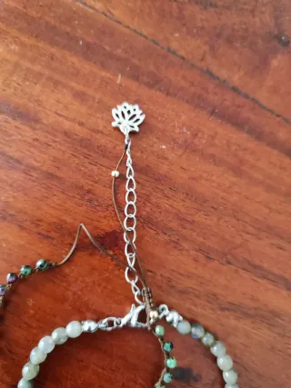 2 Pulseras Piedras Semipreciosas y bolitas de oro