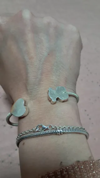 Pulsera Tous Corazón y Oso Plata