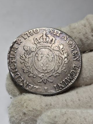 Moneda de plata 1 Ecu 1780 L de Francia Bayonne