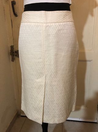 Falda Massimo Dutti Beige y Blanca