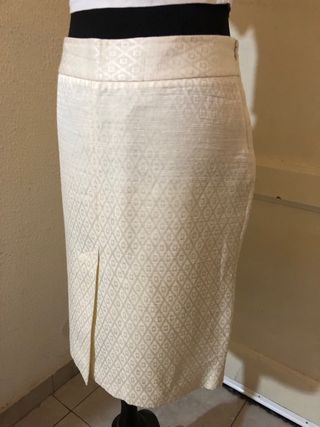 Falda Massimo Dutti Beige y Blanca