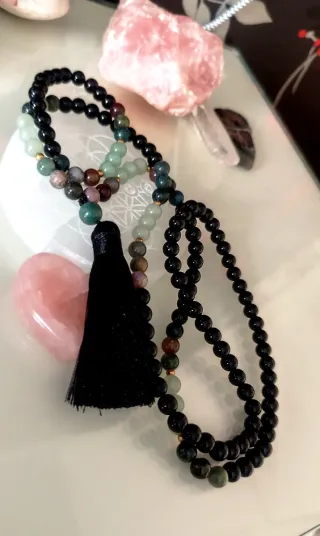 Collar Japa y Pulsera de Piedras Naturales