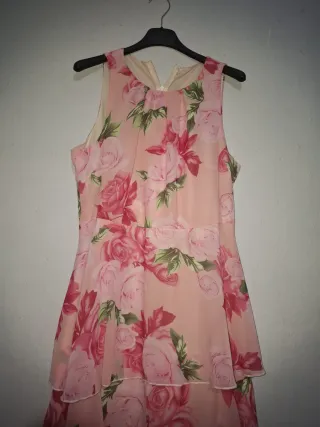 Abito lungo donna floreale rosa