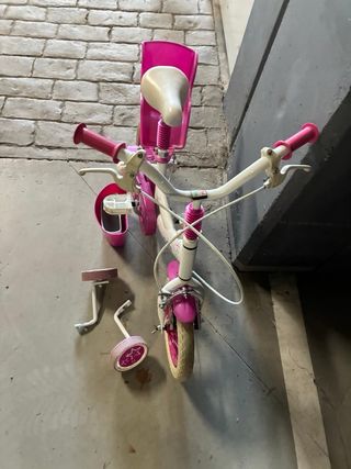 Bicicleta Juguettos 16 blanca y rosa