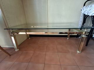 Tavolino da fumo in Vetro e Ottone BuoneCondizioni