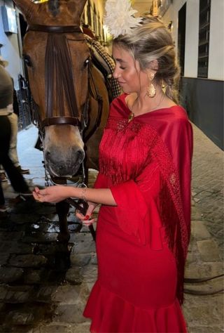 Mantoncillo bordado feria de sevilla