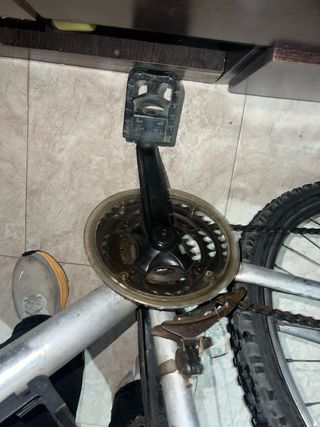 Bicicleta de montaña plateada