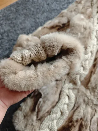 Abrigo Piel Zorro Luis Civit Beige/Marrón