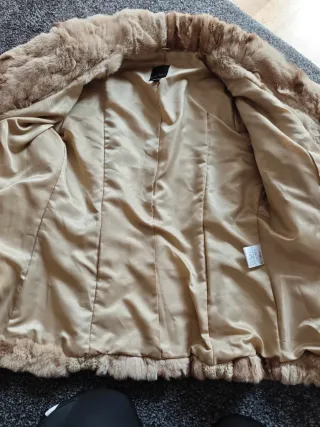 Abrigo Piel Zorro Luis Civit Beige/Marrón