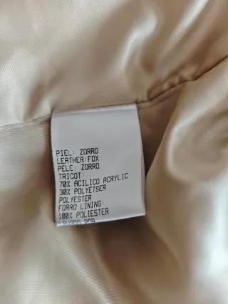 Abrigo Piel Zorro Luis Civit Beige/Marrón