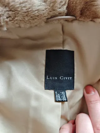 Abrigo Piel Zorro Luis Civit Beige/Marrón