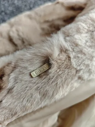 Abrigo Piel Zorro Luis Civit Beige/Marrón